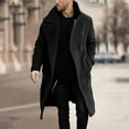 thumbnail image 1 of guisaled Windbreaker Jacket Men Fashion Solid Single Breasted Trench Coat Lapel Long Wool Waterproof Fall Winter Warm Pea Coat, 1 of 6