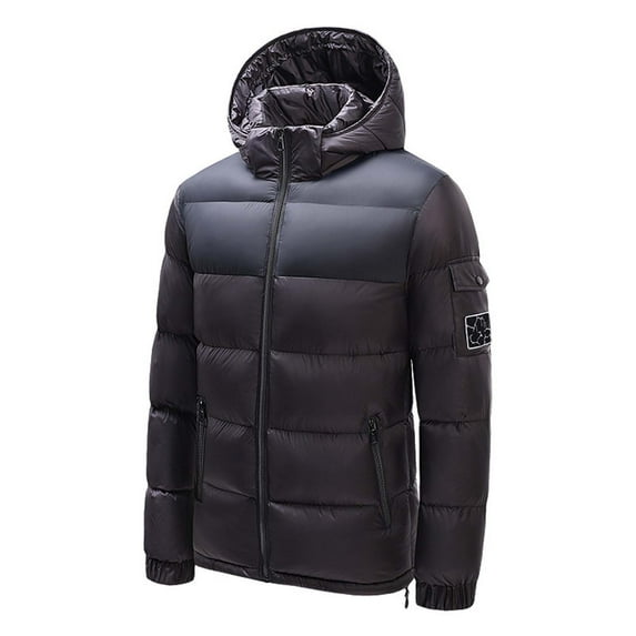 guisaled Winter Coat for Men Waterproof Thicken Insulated Warm Winter Puffer Jacket Solid Light Windproof Hooded Down Quilted Coats