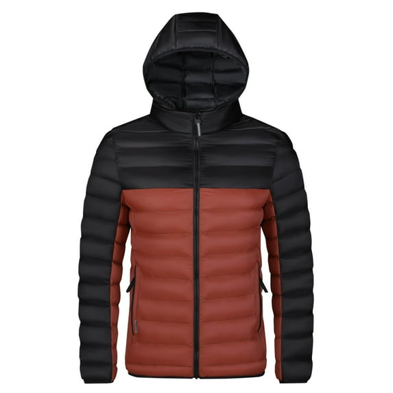 guisaled Winter Coat for Men Waterproof Thicken Insulated Warm Winter Puffer Jacket Solid Light Windproof Hooded Down Quilted Coats
