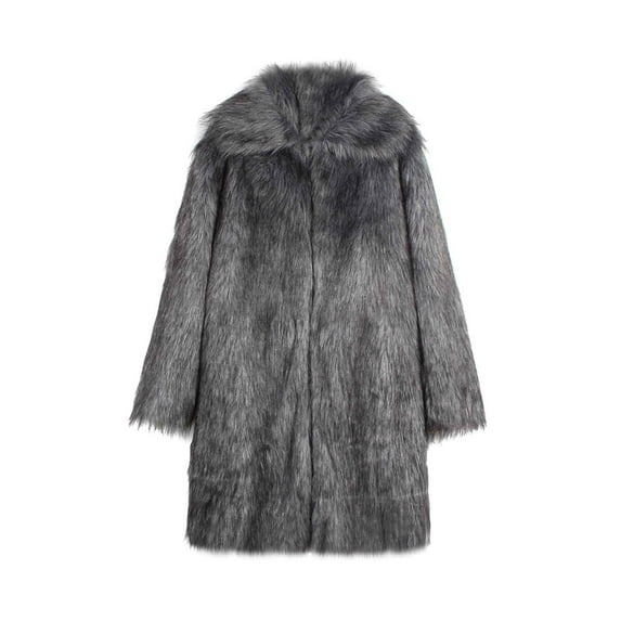 guisaled Winter Coats for Men 2025 Fashion Faux Fur Long Trench Coats Luxury Open Front Knee Length Warm Teddy Jackets Outwear