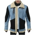 thumbnail image 1 of guisaled Winter Jackets for Men 2025 Fuzzy Fleece Liend Warm Coats Open Front Patchwork Faux Suede Jackets Thicken Sherpa Jacket Outwear, 1 of 1