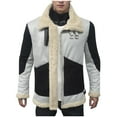 thumbnail image 1 of guisaled Winter Jackets for Men 2025 Fuzzy Fleece Liend Warm Coats Open Front Patchwork Faux Suede Jackets Thicken Sherpa Jacket Outwear, 1 of 1