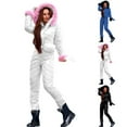 thumbnail image 1 of guisaled Womens Snowsuit One Pieces Insulated Ski Suits Jumpsuits Waterproof Windproof Warm Hooded Coveralls Snow Snowboard Onesie Clothing, 1 of 6