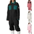thumbnail image 1 of guisaled Womens Snowsuit One Pieces Ski Suits Waterproof Warm Insulated Ski Jumpsuit Full Zipper Snowsuit for Snow Sport Onesie Clothing, 1 of 7