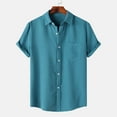 thumbnail image 1 of guisaled Work Shirts for Men Short Sleeve Button Down Tee Shirt Solid Colors Lapel formal Business Office Dress Shirts with Pockets, 1 of 9