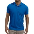 thumbnail image 1 of guisaled Work Shirts for Men Summer Short Sleeve Notch Collar Henley Dress Shirt Classic Fit Basic Solid Color Golf Shirts Deals Of The Week, 1 of 7