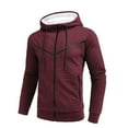 thumbnail image 1 of guisaled Zip Up Hoodie Men Casual Waffle Lightweight Fitted Full Zip Hooded Sweatshirts Drawstring Patchwork Cardigan Jackets, 1 of 6