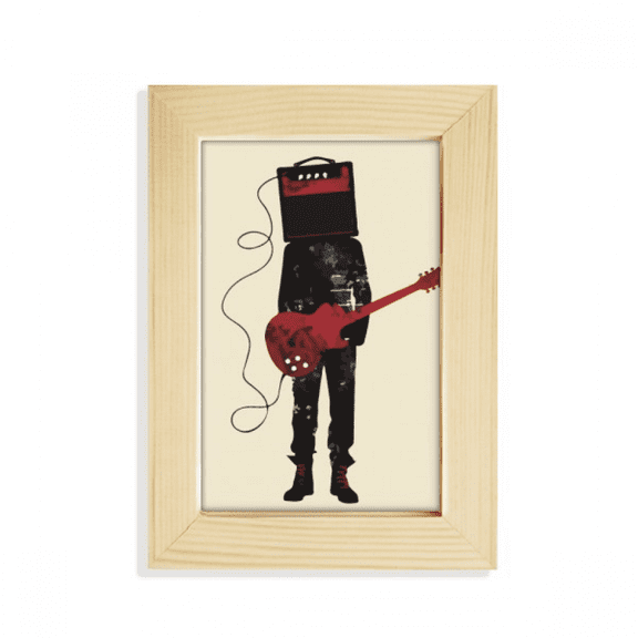 guitar music instruments man desktop display photo frame picture art painting 5x7 inch