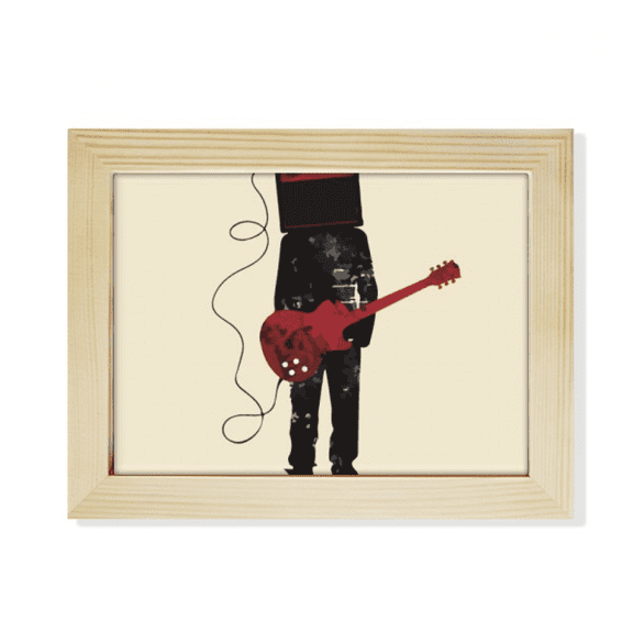 guitar music instruments man desktop photo frame picture art decoration painting 6x8 inch