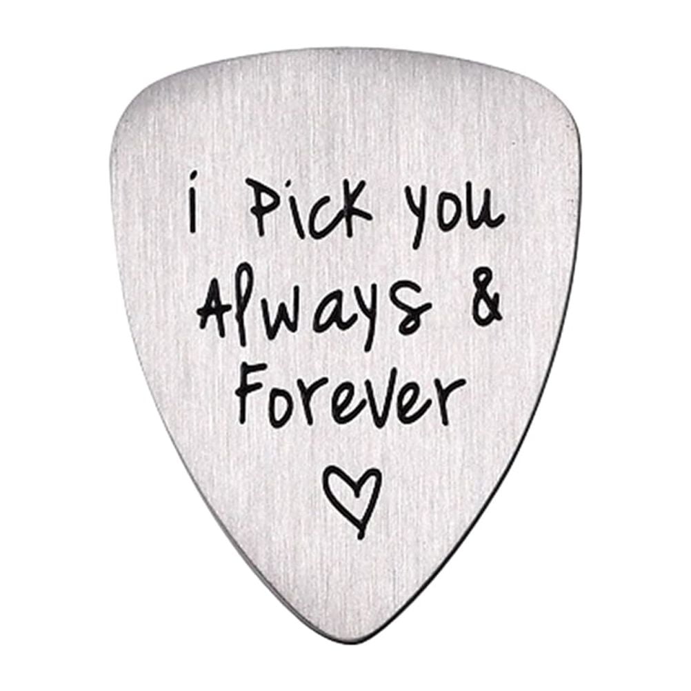 guitar pick Titanium Steel Carved Guitar Pick I Pick You Always