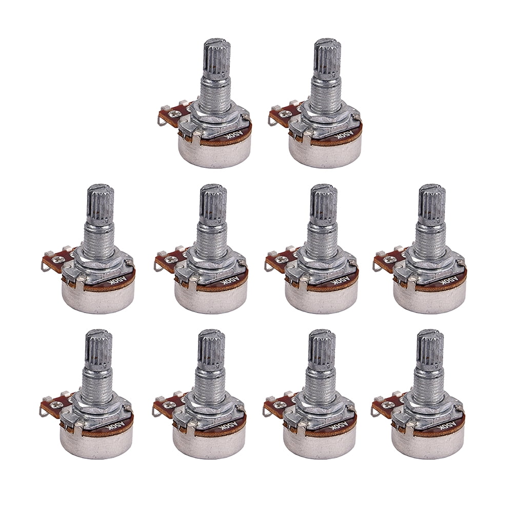 guitar potentiometer a50k 10pcs A50k Full Size Bass Pots Potentiometer