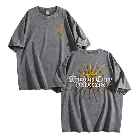 gulongbao Kingdom Come Deliverance II Pre-Washed Cotton T-Shirt - Unisex Streetwear Short Sleeve Gaming Merchandise