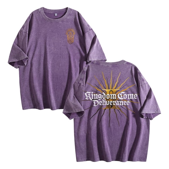 gulongbao Kingdom Come Deliverance II Pre-Washed Cotton T-Shirt - Unisex Streetwear Short Sleeve Gaming Merchandise