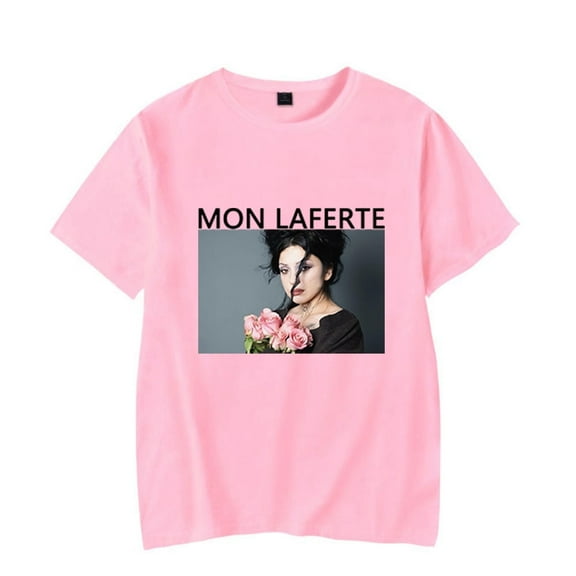 gulongbao Mon Laferte Autopoietica Tour Streetwear Short Sleeve Crewneck T-Shirt - Black, Medium | 100% Cotton