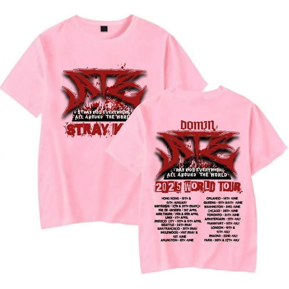gulongbao Stray Kids 2025 Dominate World Tour Unisex Cotton T-Shirt - Streetwear Style Concert Merch
