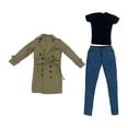 thumbnail image 1 of guohui 1/6 Scale Female Action Figure Doll Clothes Windbreaker + T-Shirt + Denim Shorts Khaki, 1 of 9