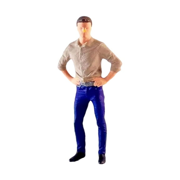 guohui 1/64 Scale People Figure Train Park Street People Figures Hand Painted Crafts Male Khaki