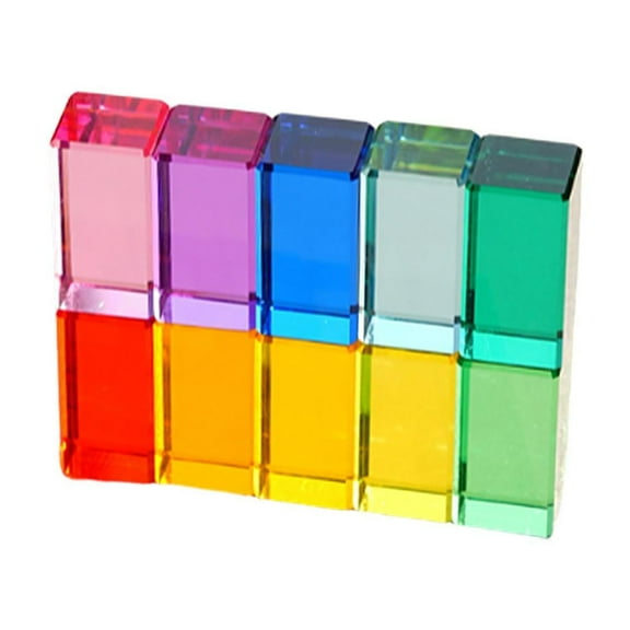 guohui 10 Pieces Rainbow Blocks Sensory Training Toys for Kids Boys Girls Preschool