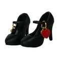 thumbnail image 1 of guohui 1Pair High Shoes For Blythe Dolls 1/6 Fashion Shoes For Licca black, 1 of 9