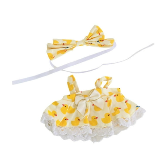 guohui 20cm Miniature Doll Clothes Costume Cute Doll Clothing for 20cm Pendant Doll Yellow