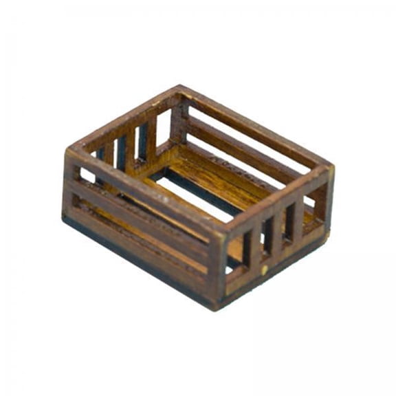 guohui 2xDollhouse Wooden Crate 1:12 Scale for Miniature Scene Life Scene Accessories Brown