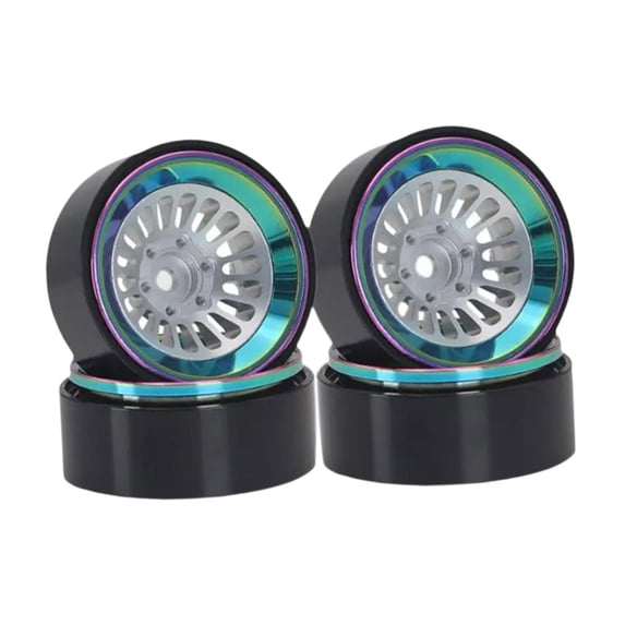 guohui 4 Pieces 1.3 inch RC Tire Wheel for 1:18 1:24 SCX24 Truck Replacements Multicolor