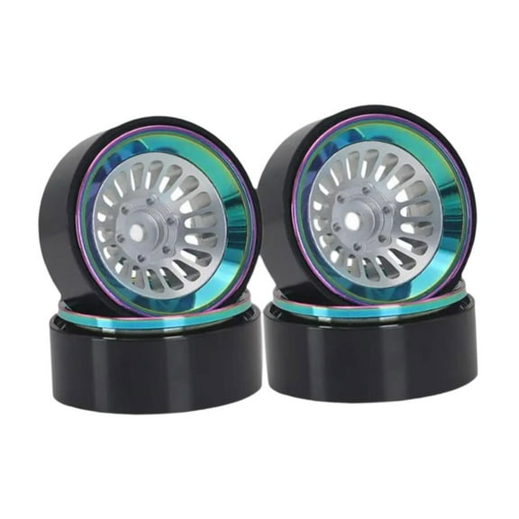 guohui 4 Pieces 1.3 inch RC Tire Wheel for 1:18 1:24 SCX24 Truck Replacements Multicolor