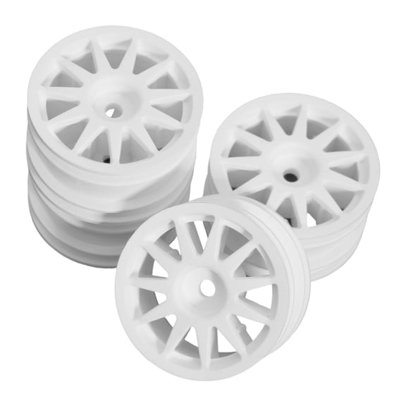 guohui 4 Pieces Racings Car Wheel Hub Tires RC Wheel Rim Accessories Easy Installation White 1.65 inch Dia Sturdy for 1:10 MB01 XM01