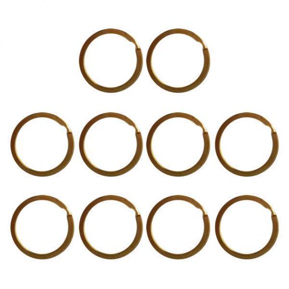 guohui 5x10 Pieces Brass Flat Round Split Key Chain Rings Key Holder Craft 30mm 5 Pcs