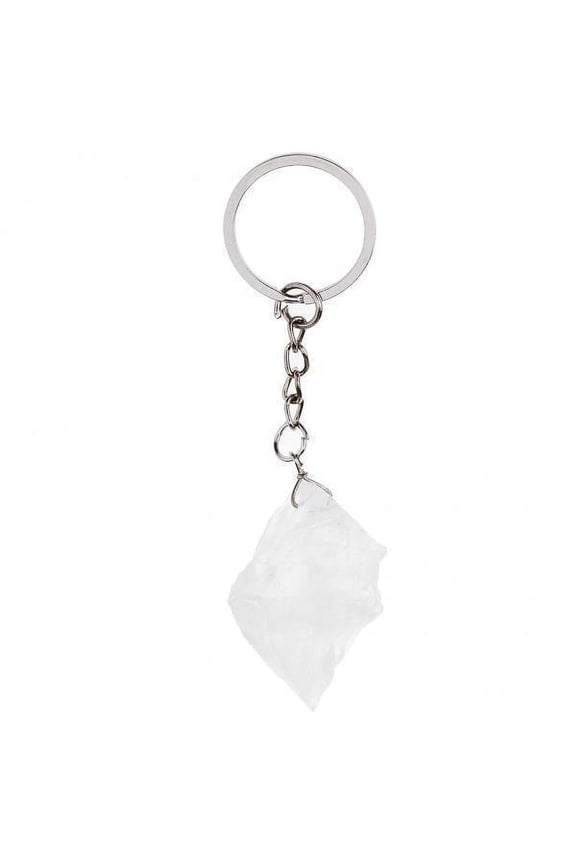 5xNatural Crystal Gemstone Key Key Chain Bag Pendant White