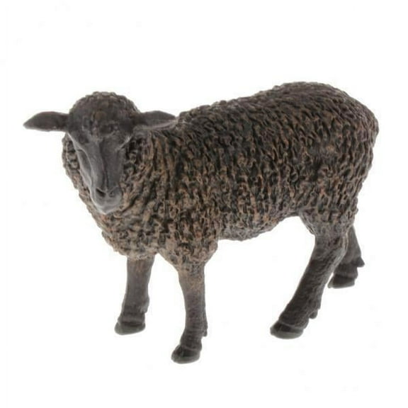 guohui 5xRealistic Animal Figure Simualtion Model Toys Black Sheep