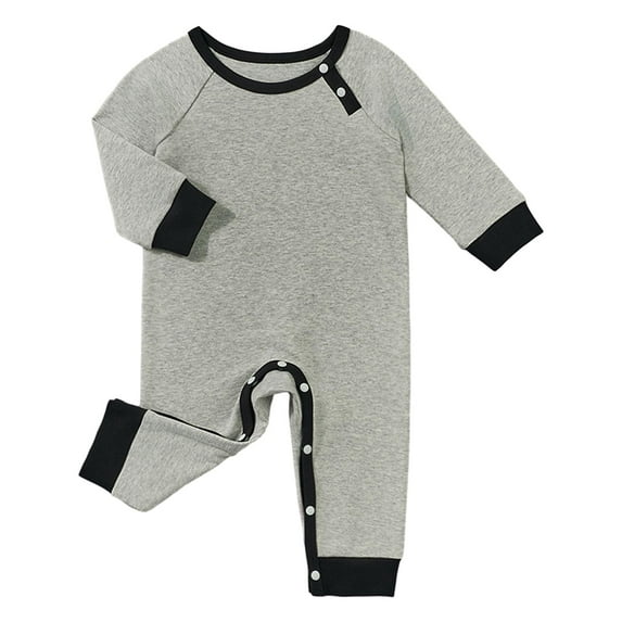 guohui Baby Long Sleeve Romper Bodysuit Round Neck Fashionable Long Leg Romper for to 3 Months