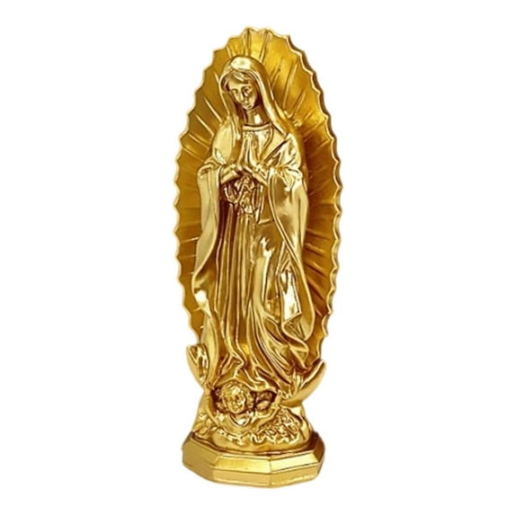guohui Blessed Virgin Mother Figurine Hand Painted Blessed Miniature Madonna Statue 8x19.5cm