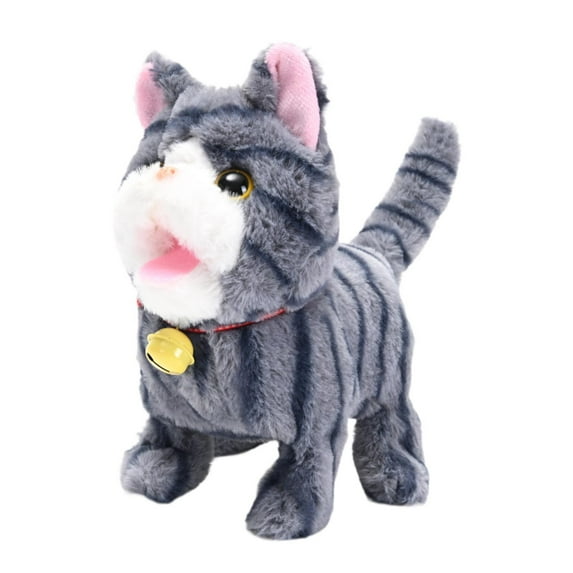 guohui Electric Plush Animal Cat Toy Walking Cat Toy Creative Kitten Toy Children's Pet grey