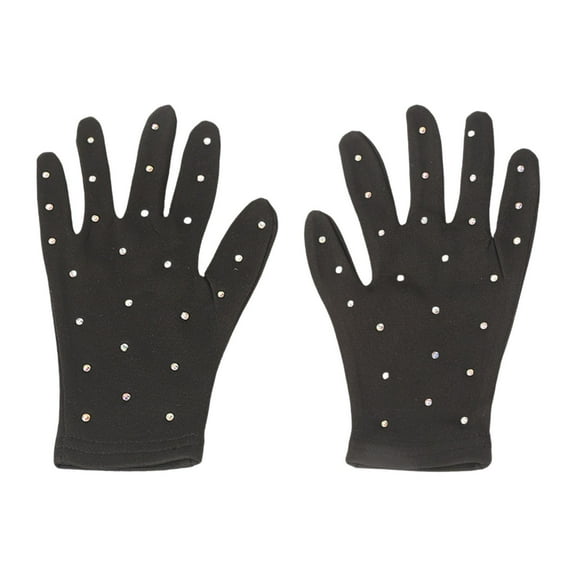 guohui Figure Skating Competition Gloves Ice Figure Skating Gloves Comfortable Portable Fashion Versatile Winter Gloves for Practice S Black