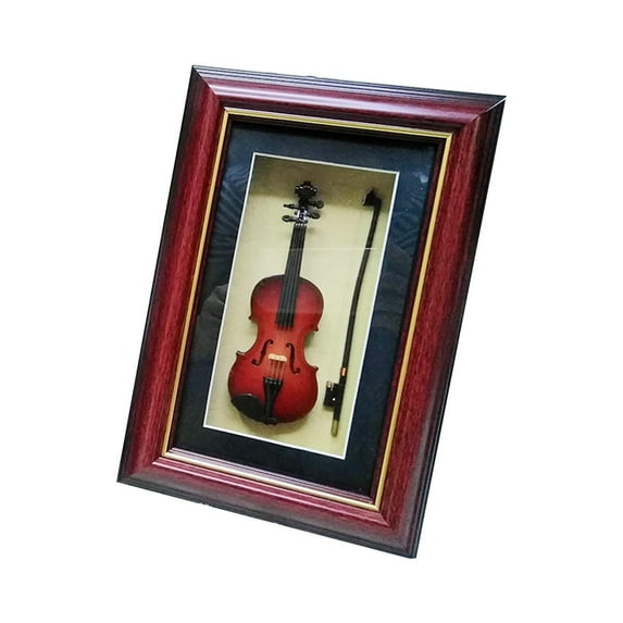 guohui Photo Frame Musical Instrument Shadow Box Frame Desktop Photo Display Holder for Violin