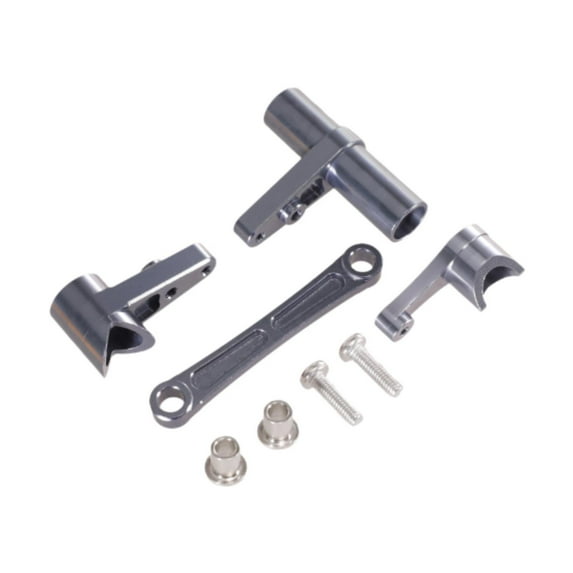 guohui RC Car Steering Assembly Metal Upgrade Kit for Wltoys 1/10 104009 1/12 12401 Silvery