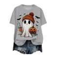 thumbnail image 1 of guuuGxd Womens Halloween Tshirt Fall Tee Shirt Funny Graphic Clothes Halloween Shirt for Women Grey,M, 1 of 4