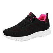 Black Sneakers For Women Womens Shoes Low Top Lace Up Sneakers Casual Fashion Running Lightweight Breathable Low Cut Comfortable Shoes For Walking