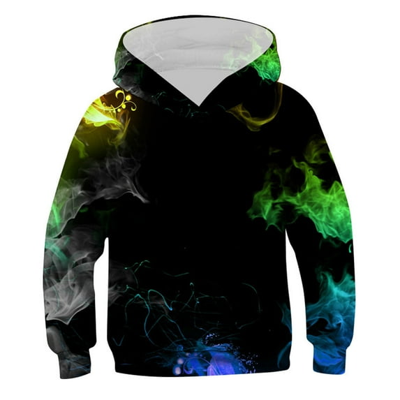 gvdentm Boys' Fashion Hoodies & Sweatshirts Boys' Letter Print Graphic Hoodies Long Sleeve Casual Fashion Pullover Tops Green,8-9 Years