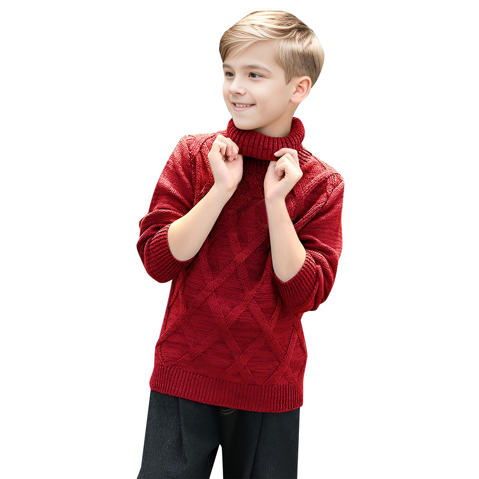 Gvdentm Sweater For Boys Boys Solid Knitted Pullover Sweater Color