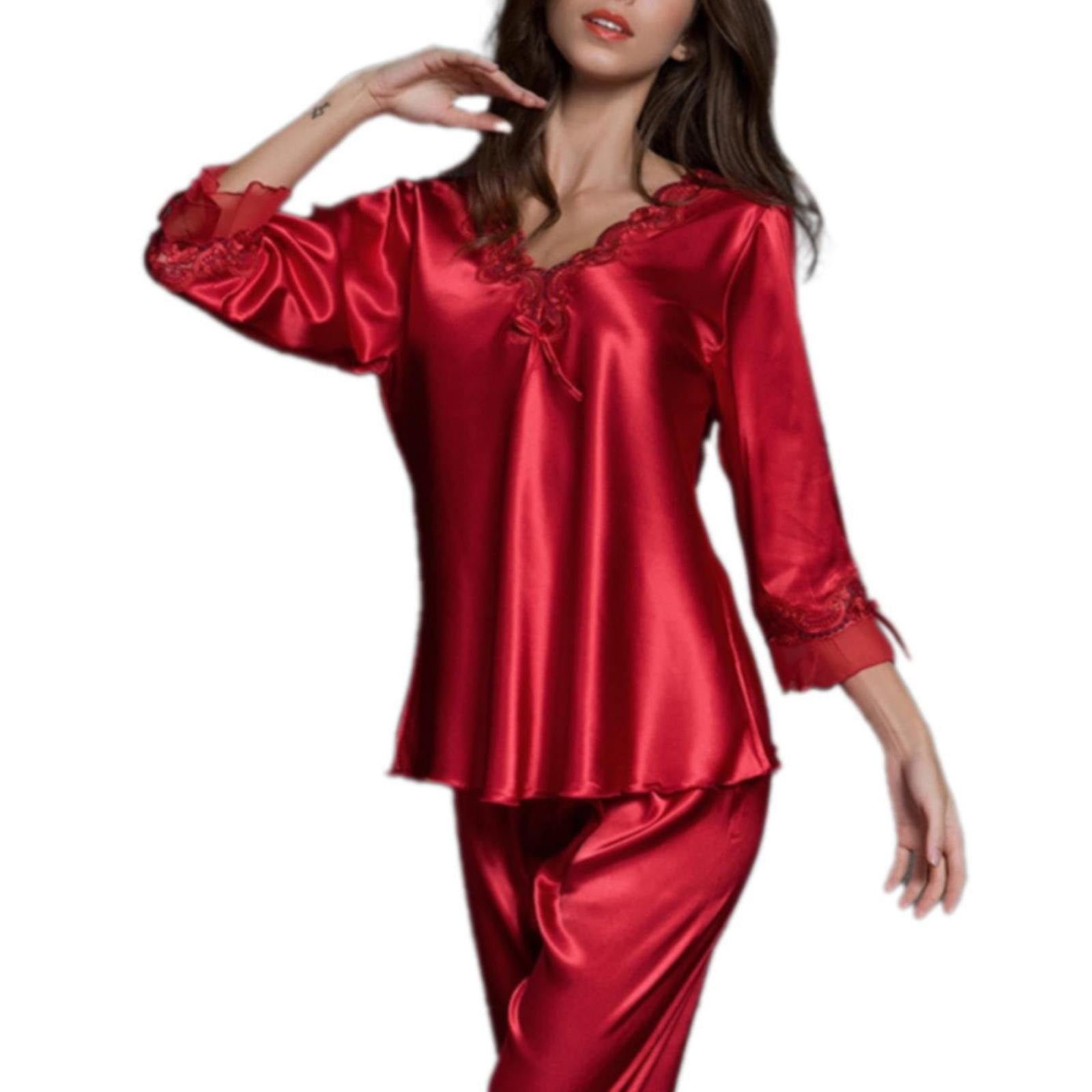 Women’s Satin Pajama Set – Long Sleeve Button-Down Sleepwear & Loungewear In Soft Polyester - View #14