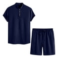 thumbnail image 1 of gvdentm Men Short Sets Outfits 2 Piece Men’s short sets Summer Tracksuit Short Sleeve Polo Shirt and short sets Blue,XXXXXL, 1 of 3