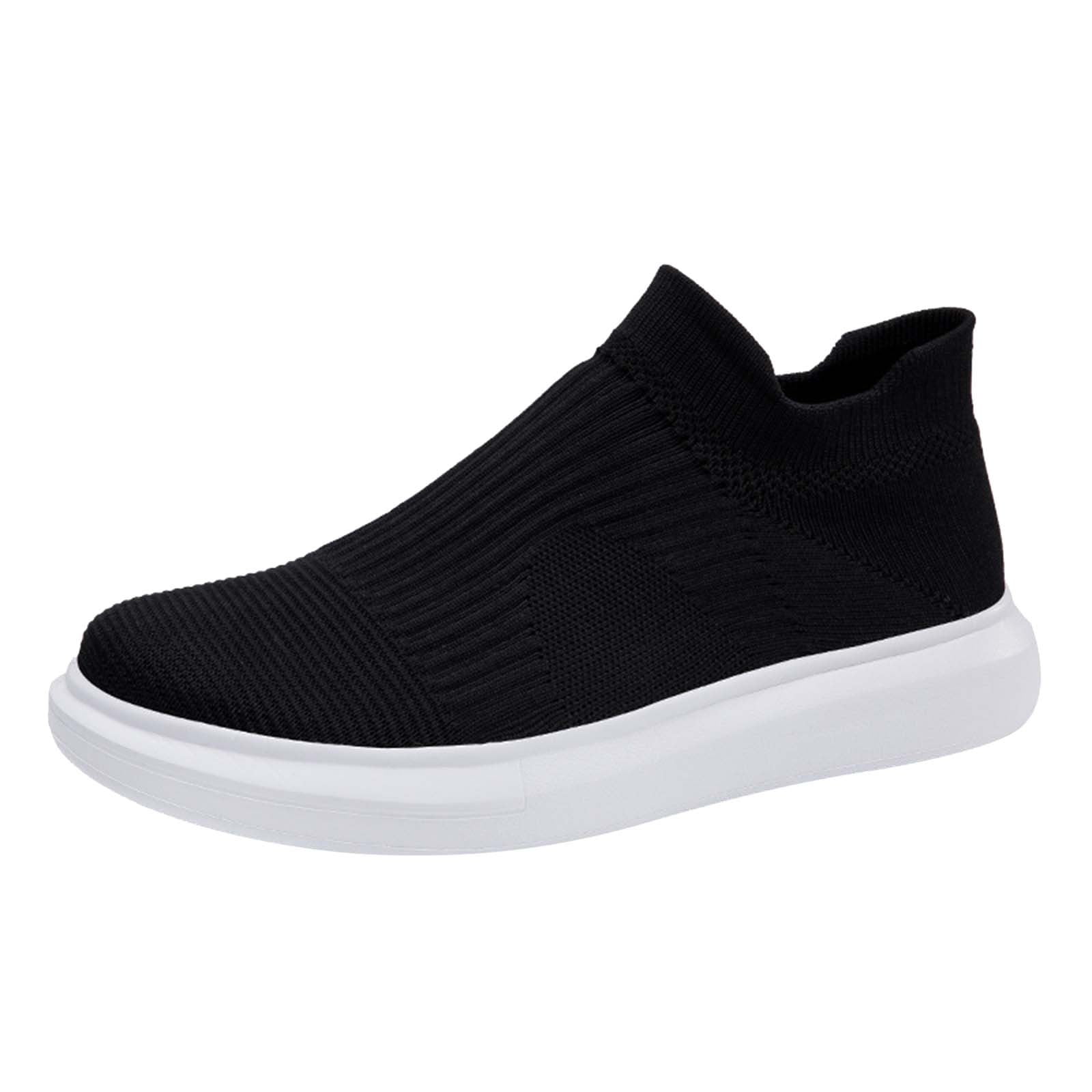 White Marble Men's Slip On Sneakers
