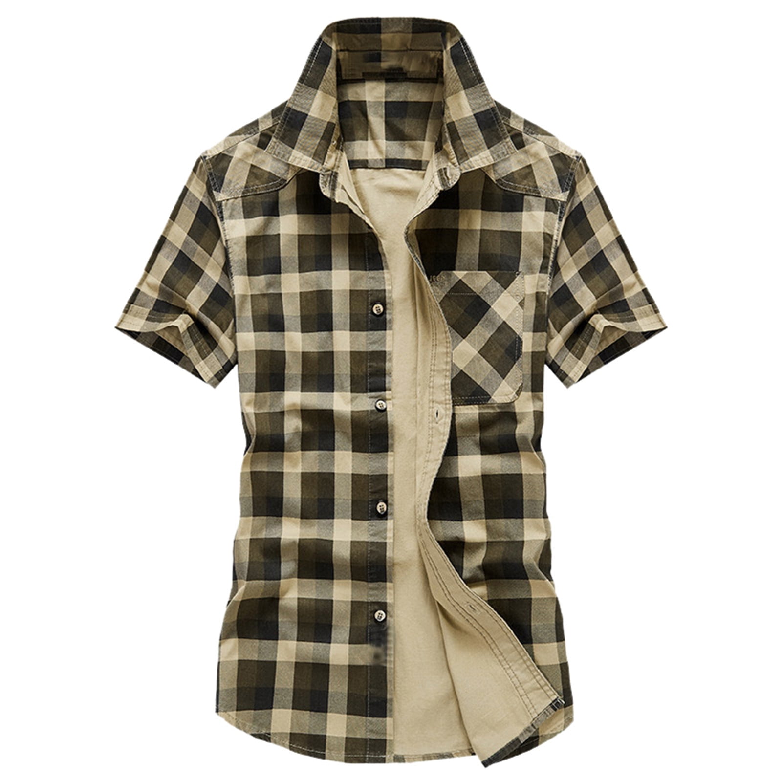 gvdentm Mens Golf Shirts Men Summer Button Down Shirts Short Sleeve