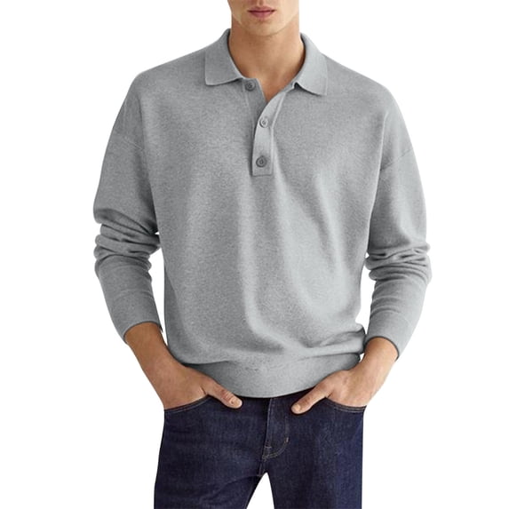 gvdentm Mens Polo Shirts Men's Advantage Performance Long Sleeve Polo Shirt Grey,XL