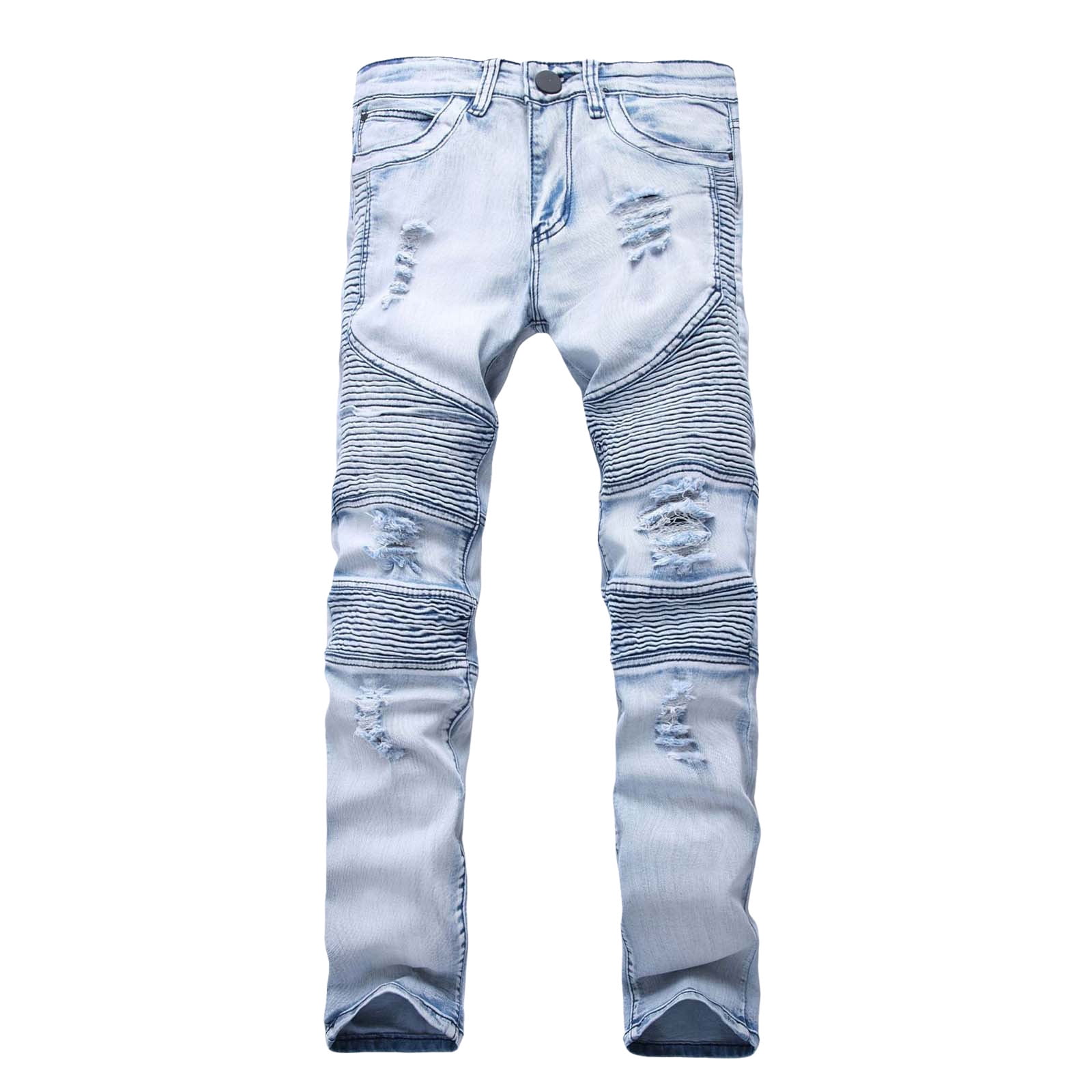 Hungson Men's Ripped Jeans Slim Fit Skinny Stretch Jeans