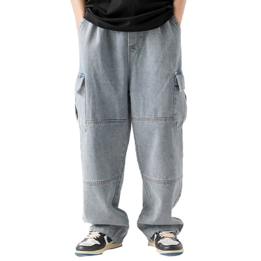 VIBES Men's Cargo Jogger Sweatpants - Zipper Pockets & Adjustable Bungee Bottom