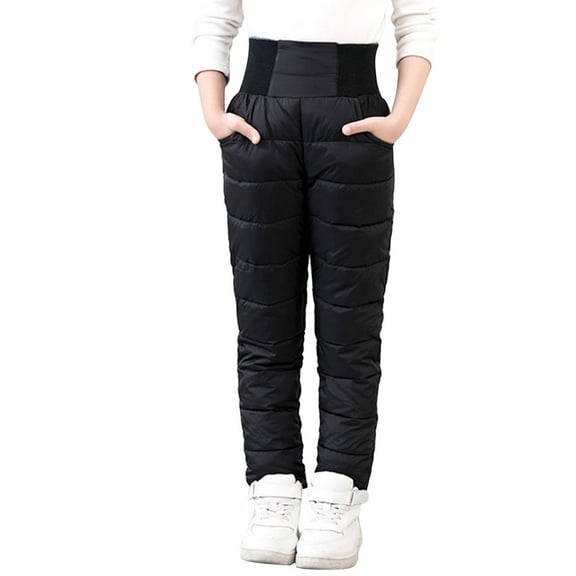 gvdentm Snow Bib for Kids Little Girls Boys Solid Snow Pants Thick Winter Warm Kids Pants Girl Activewear Clothes Snow