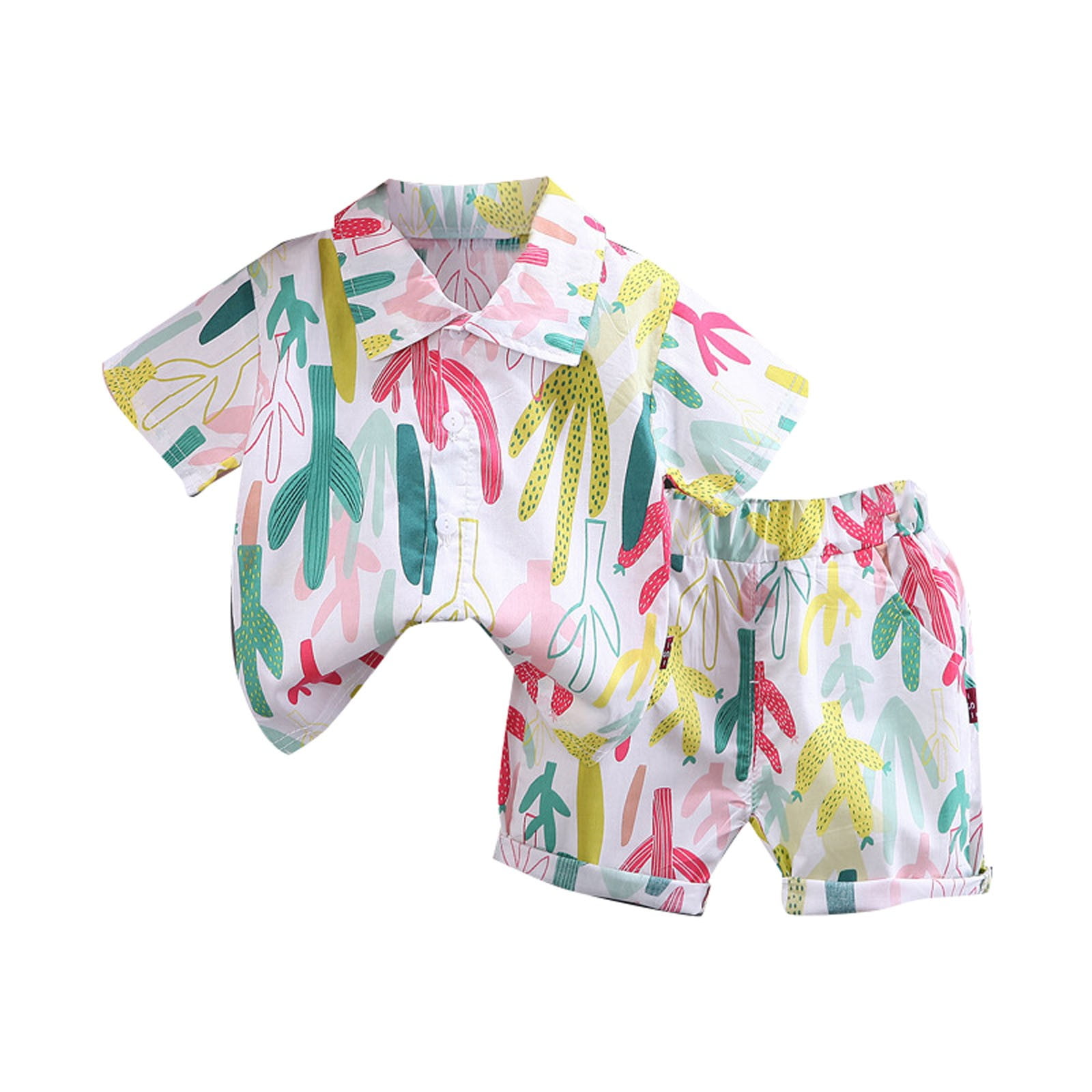 gvdentm Toddler Boy Matching Set Boy's 2 Piece Outfits Striped Button